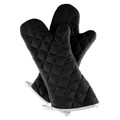 Hastings Home Oven Mitts, Set of 2 Oversized Quilted Mittens, Flame and Heat Resistant By Hastings Home (Black) 348947OKB